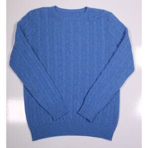 Anderson & Sheppard Savile Row Blue Cable Knit 100% Cashmere Sweater Medium